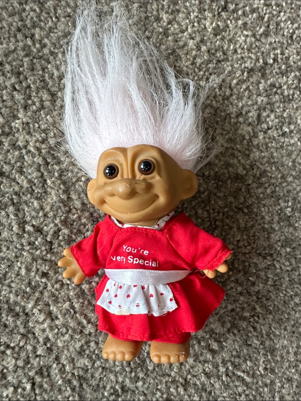 Trolls Vintage Red Outfit Doll with White Hair